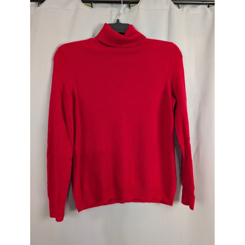 Talbots Turtleneck Cashmere Sweater Womens Large Red Good